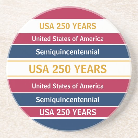 USA 250 Years Semiquincentennial Patriotic Stripes コースター (正面)