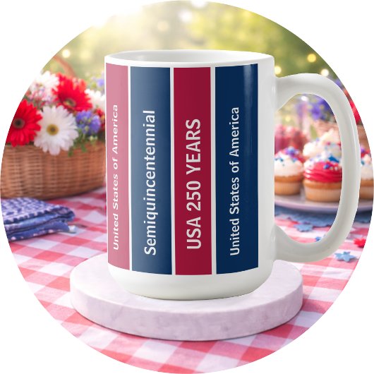 USA 250 Years Semiquincentennial Patriotic Stripes コーヒーマグカップ
