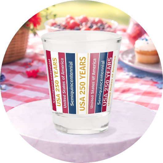 USA 250 Years Semiquincentennial Patriotic Stripes ショットグラス