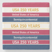 USA 250 Years Semiquincentennial Patriotic Stripes ストーンコースター (正面)