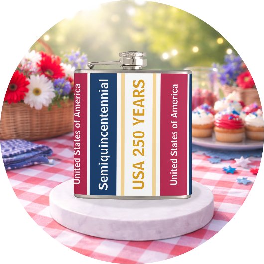 USA 250 Years Semiquincentennial Patriotic Stripes フラスク