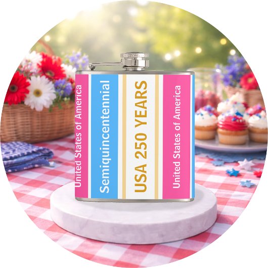 USA 250 Years Semiquincentennial Patriotic Stripes フラスク
