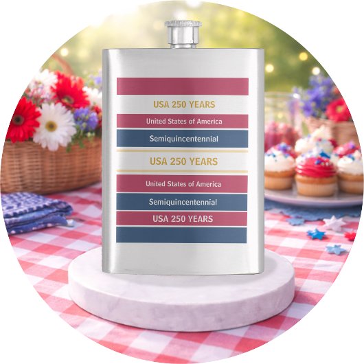 USA 250 Years Semiquincentennial Patriotic Stripes フラスク