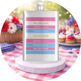 USA 250 Years Semiquincentennial Patriotic Stripes フラスク