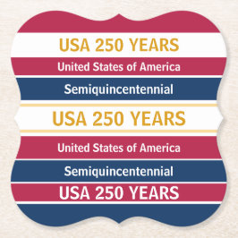 USA 250 Years Semiquincentennial Patriotic Stripes ペーパーコースター