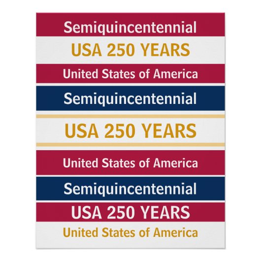 USA 250 Years Semiquincentennial Patriotic Stripes ポスター (正面)