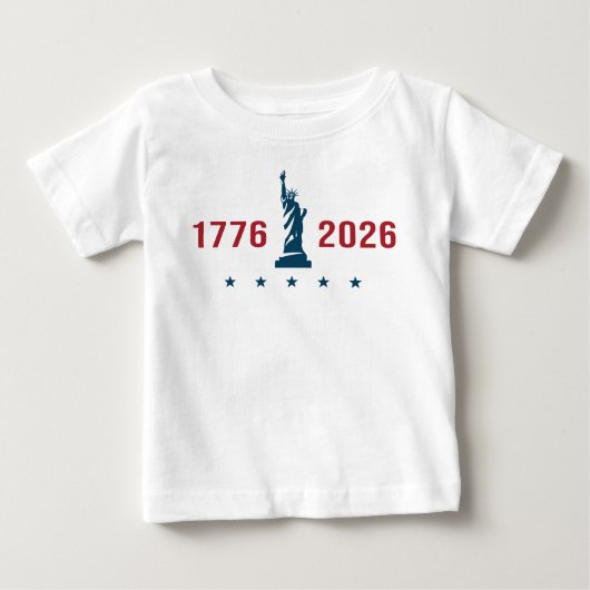 USA 250th | 1776 2026 シンプルな愛国  ベビーTシャツ (正面)