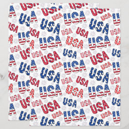 USA 250th 4th of July Anniversary Scrapbook Paper