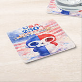 USA 250th Anniversary スクエアペーパーコースター (アングル)