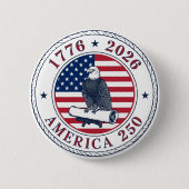 USA 250th Anniversary 1776-2026 缶バッジ (正面)