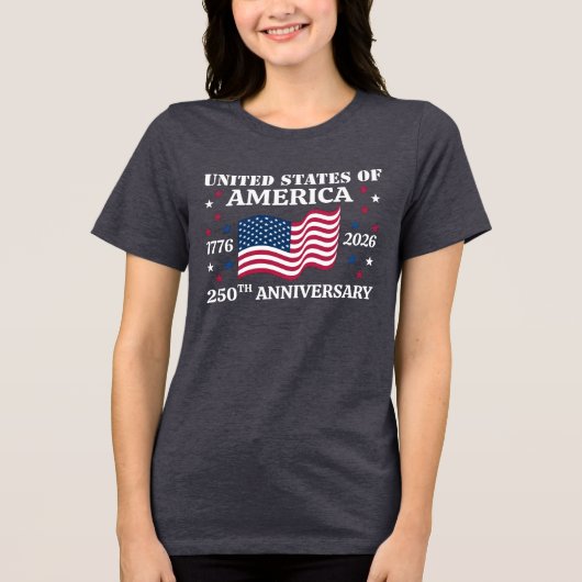 USA 250th Anniversary 4th Of July トライブレンドＴシャツ (正面)