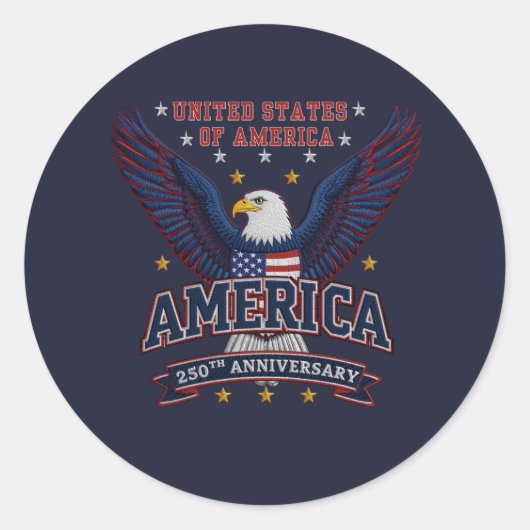 USA 250th Anniversary Classic ラウンドシール (正面)