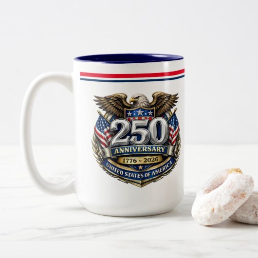 USA 250th Anniversary Coffee Mug ツートーンマグカップ (ドーナツ)