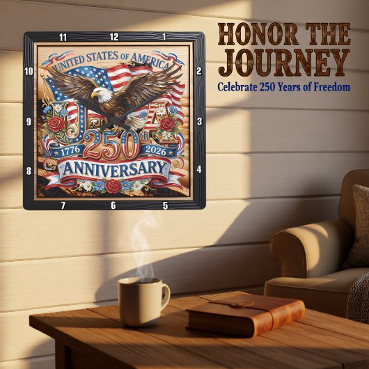 USA 250th Anniversary Commemorative スクエア壁時計