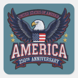 USA 250th Anniversary Eagle Patriotic Sticker スクエアシール