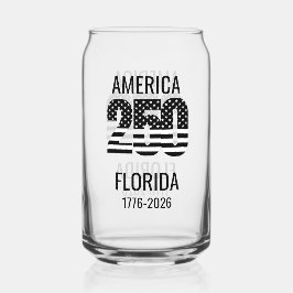 USA 250th Anniversary Florida Stars Stripes Beach  ガラス缶