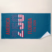 USA 250th Anniversary Florida Stars Stripes Beach  ビーチタオル (正面)