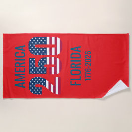 USA 250th Anniversary Florida Stars Stripes Beach  ビーチタオル