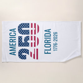 USA 250th Anniversary Florida Stars Stripes Beach  ビーチタオル