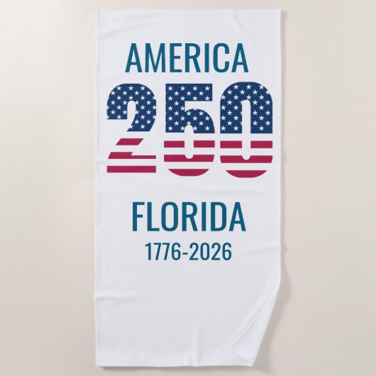 USA 250th Anniversary Florida Stars Stripes Beach  ビーチタオル (正面)