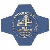 USA 250th Anniversary Golden Gate Gold design  サッカーボール (フラット)