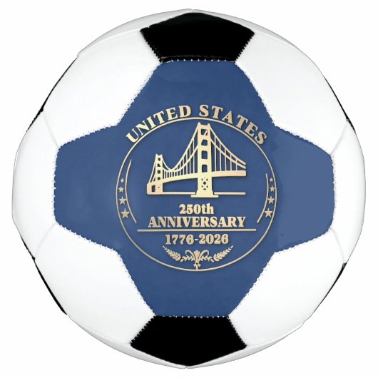 USA 250th Anniversary Golden Gate Gold design  サッカーボール (正面)