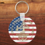 USA 250th Anniversary Golden Gate Patriotic Flag  キーホルダー (裏面)