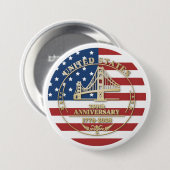 USA 250th Anniversary Golden Gate Patriotic Flag  缶バッジ (正面&裏面)