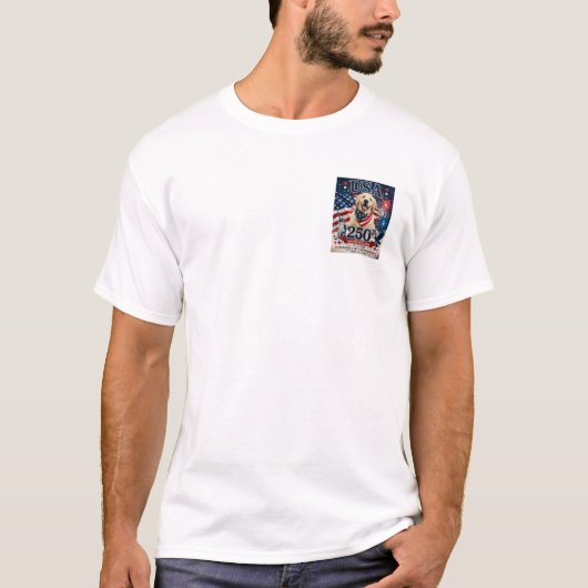 USA 250th Anniversary Golden Retriever T Shirt #2 Tシャツ (正面)
