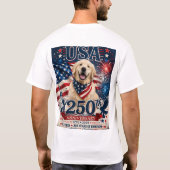USA 250th Anniversary Golden Retriever T Shirt #2 Tシャツ (裏面)