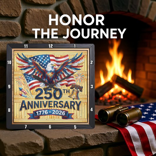 USA 250th Anniversary Heritage Eagle スクエア壁時計
