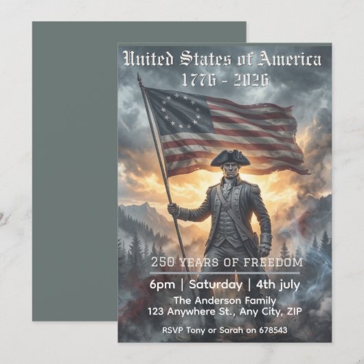 USA 250th Anniversary Historical   招待状 (正面/裏面)