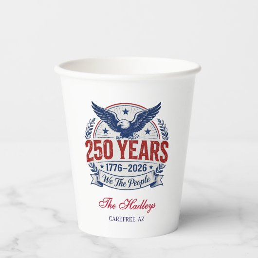 USA 250th Anniversary Name 紙コップ (正面)