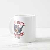 USA 250th Anniversary  Patriotic Cat American Flag コーヒーマグカップ (正面左)