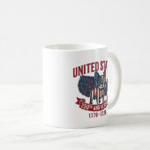 USA 250th Anniversary  Patriotic Dog American Flag コーヒーマグカップ (正面右)