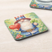 USA 250th Anniversary Patriotic Gnome Heart Shamro コースター (左側)