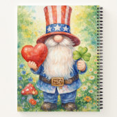 USA 250th Anniversary Patriotic Gnome Heart Shamro ノートブック (裏面)