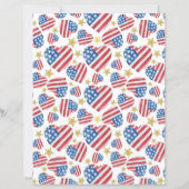 USA 250th Anniversary Retro Hearts Scrapbook Paper (正面)
