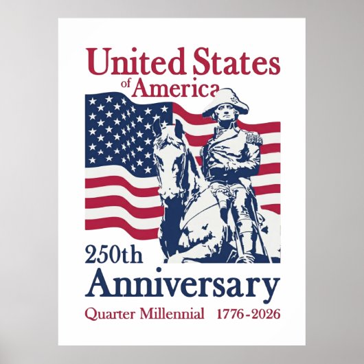 USA 250th Anniversary Semiquincentennial 1776-2026 ポスター (正面)