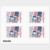 USA 250th Anniversary Semiquincentennial 1776-2026 長方形シール (シート)