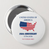 USA 250th Anniversary Semiquincentennial Patriotic 缶バッジ (正面&裏面)