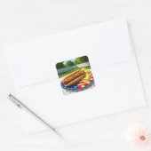 USA 250th Birthday Hot Dog スクエアシール (封筒)