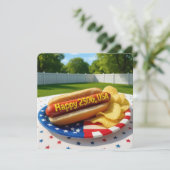 USA 250th Birthday Party Hot Dog 招待状 (スタンド正面)