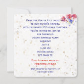 USA 250th Birthday Party Hot Dog 招待状 (裏面)