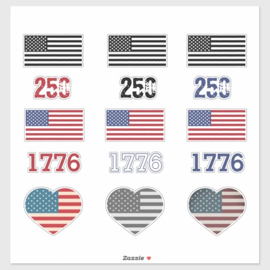 USA 250yr Birthday Sticker Pack シール (シート)