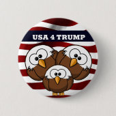 "USA 4切り札"、赤、白、および青の選択ボタン 缶バッジ (正面)