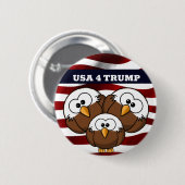 "USA 4切り札"、赤、白、および青の選択ボタン 缶バッジ (正面&裏面)