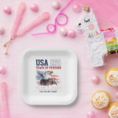 USA 4th of July America's 250th Anniversary Party ペーパープレート (パーティー)