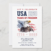 USA 4th of July America's 250th Anniversary Party 招待状 (正面)