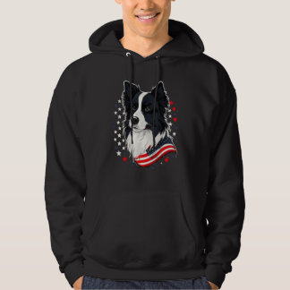 USA 4th Of July Border Collie on American Border C パーカ